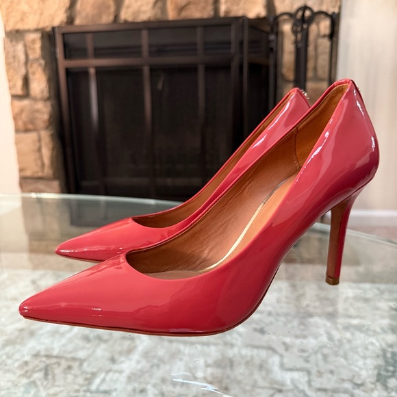 Coach Shoes - Coach Patent Leather Pink Teddie Pump Heels Size 8.5